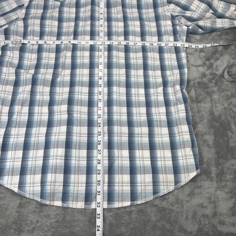 Wrangler Western Shirt Men XL Plaid Long Sleeve Cowboy Pearl Snap Farm Lot of 2 - Picture 4 of 6
